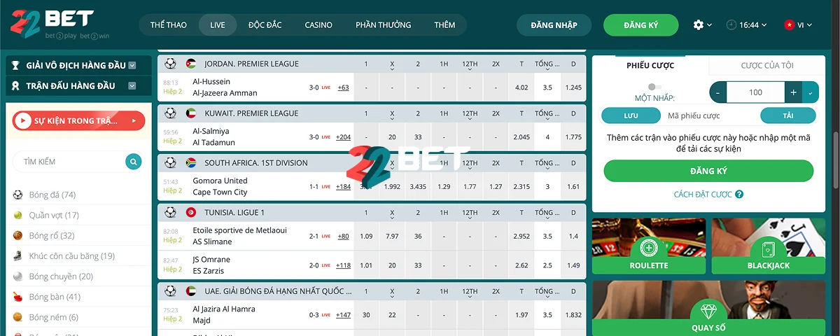 22Bet Cá Cược Trực Tiếp 22Bet Cá Cược Trực Tiếp